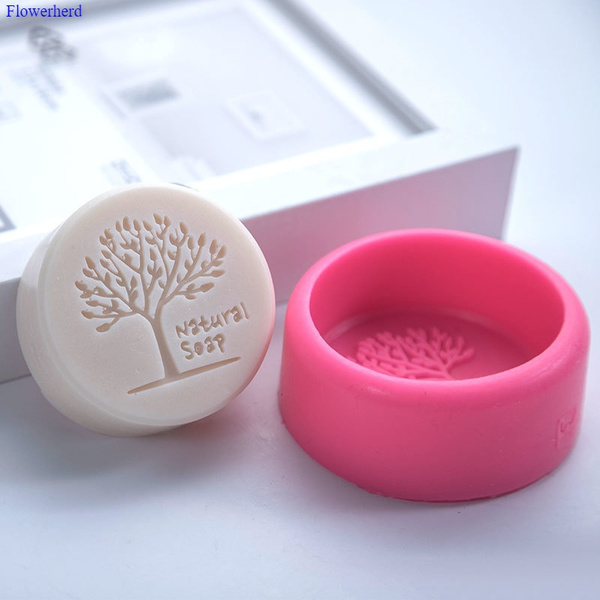 Round Natural Tree Handmade Soap Silicone Mold DIY Christmas Soap Mold Soap  Making Supplies Cake Decorating Tools Chocolate Mold